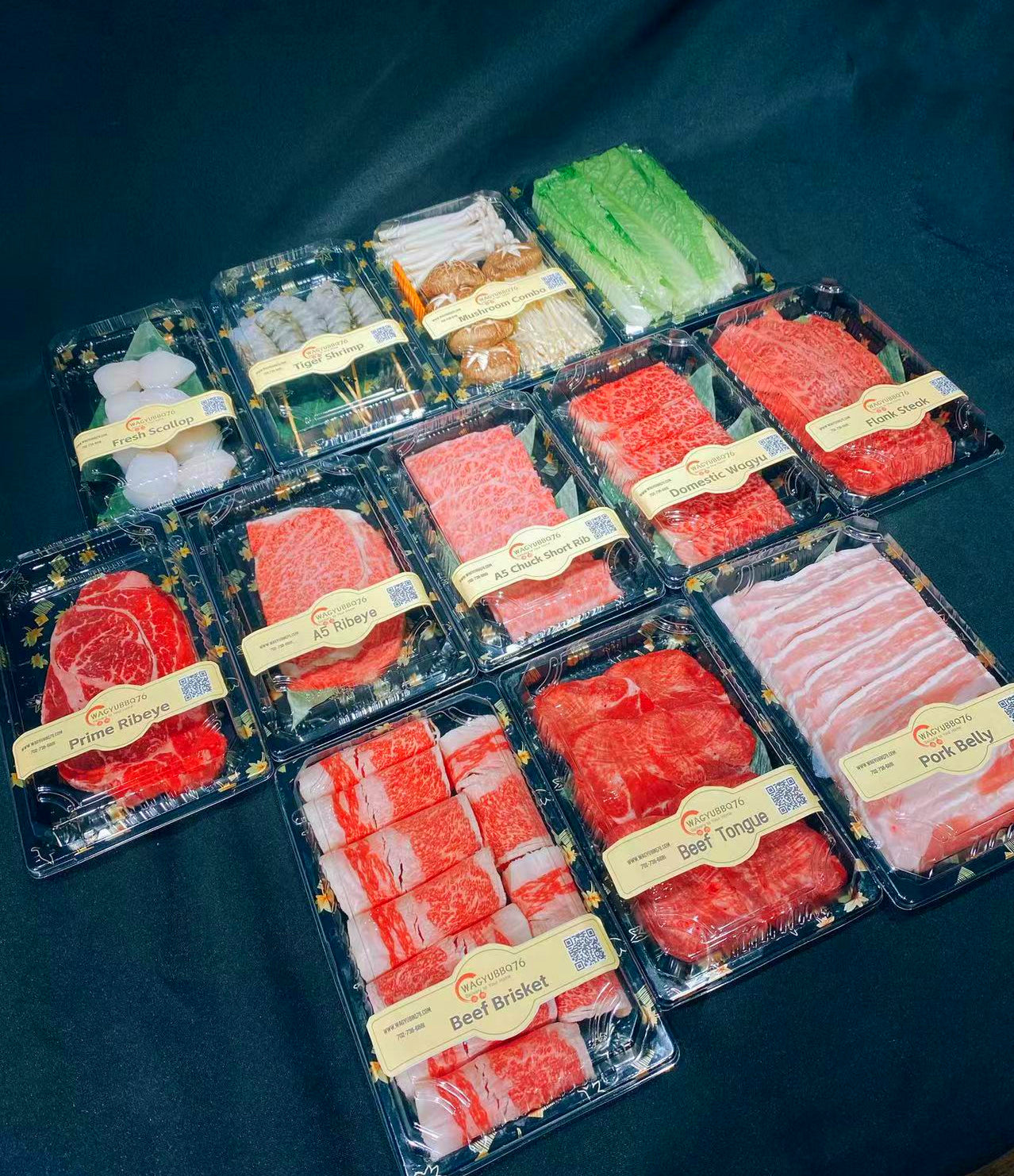 76 Wagyu Combo (serves 2-3 people Grill pan not included)